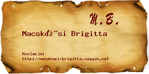 Macskási Brigitta névjegykártya